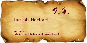 Imrich Herbert névjegykártya